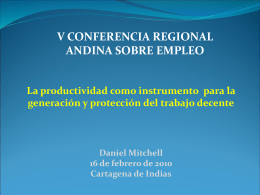 Un estudio sobre la productividad laboral en Colombia Daniel Mitchell