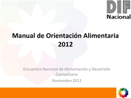 Manual de Orientación Alimentaria 2012