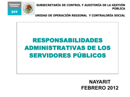 Responsabilidades Administrativas de los Servidores Públicos