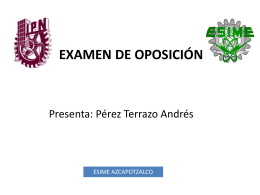 Presenta: Pérez Terrazo Andrés Directores de tesis: Dr