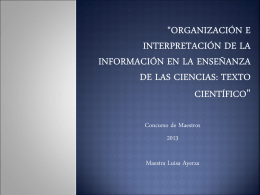 "Organización e interpretación de la información en la enseñanza