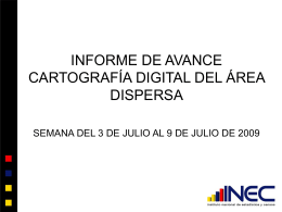 INFORME DE AVANCE CARTOGRAFÍA DIGITAL DEL ÁREA