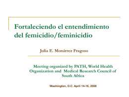 Strengthening Understanding on Femicide/Feminicide