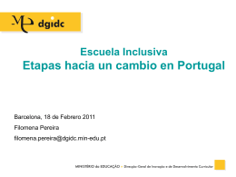 Escuela Inclusiva Etapas hacia un cambio en Portugal