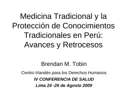 Proteccion de Conocimientos Tradicionales en Peru