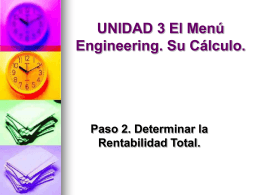 UNIDAD 3 El Menú Engineering. Su Cálculo. Paso 2. Determinar la