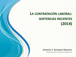LA CONTRATACIÓN LABORAL: SENTENCIAS RECIENTES (2014)