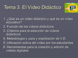 Tema 3: El Vídeo didáctico