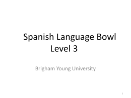 Spanish Language Bowl Level 3
