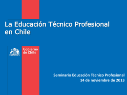 La Educación Técnico Profesional en Chile. Matías Lira.