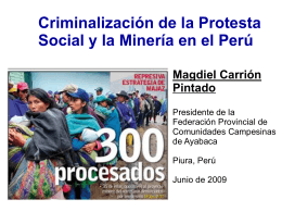 Protesta social y mineria en Peru