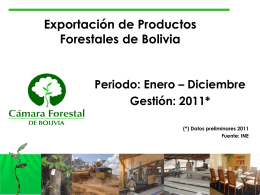 Estadisticas de Exportación de Productos Forestales de Bolivia