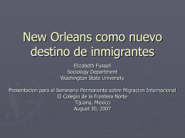 New Orleans as a New Migrant Destination