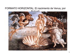 FORMATO HORIZONTAL: El nacimiento de Venus, por Boticelli