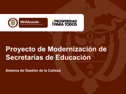 Macroproceso N - Proyecto de Modernización de Secretarías de