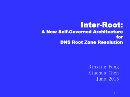 Inter-Root: A New Self-Governed Architecture for DNS Root Zone