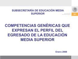 Competencias Genericas - Subsecretaría de Educación Media