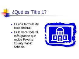 What is Title 1? - Bryan Station Middle School