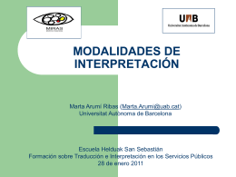 Modalidades de interpretación - Universitat Autònoma de Barcelona