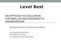 Level Best - Grassroots Evaluation Presentation