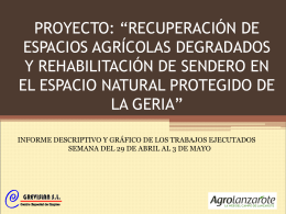 proyecto: “recuperación de espacios agrícolas