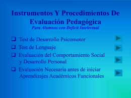 Instrumentos Y Procedimientos De Evaluación Psicopedagógica