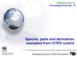 Species exempt from CITES control