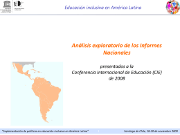 La educación inclusiva en América Latina y el Caribe: Un