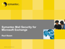 Symantec Mail Security 5.0 for Exchange