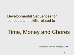 Developmental Sequence for concepts and skills related to