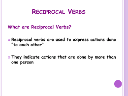 Reciprocal Verbs