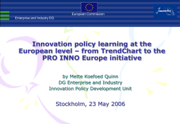 Innovation policy learning at the European level