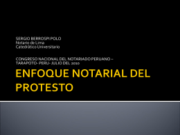EL PROTESTO NOTARIAL- Análisis desde el punto de vista notarial