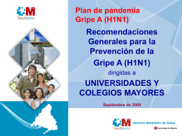 Plan de pandemia Gripe A (H1N1) - Universidad Politécnica de