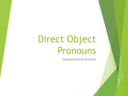 Direct Object pronouns