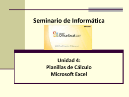 Planillas de Cálculo: Microsoft Excel 2013
