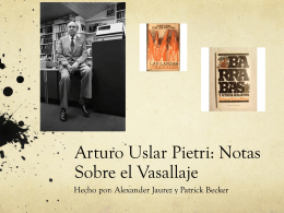 Novena: “Notas sobre el vasallaje” Arturo Uslar Pietri