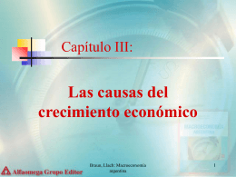 Capítulo III: las causas del Creciemiento Económico