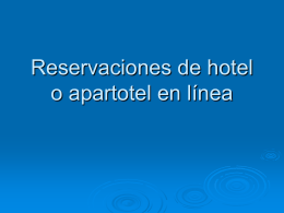 Reservaciones de hotel o apartahotel en lina