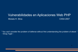 Vulnerabilidades en Aplicaciones Web PHP ( presentaciÃ²n PowerPoint )