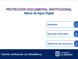 Tutorial para Blackberry - Universidad de La Sabana
