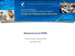 Docencia en la UTEM: Referentes Iniciales