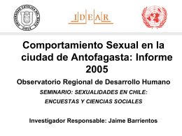 (2005) Comportamiento sexual en la ciudad de Antofagasta