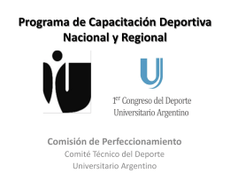 Programa de Capacitación Deportiva Nacional y Regional
