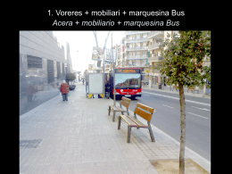 Acera + mobiliario + marquesina Bus