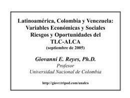 ALCA y ALC: Oportunidades y Riesgos Giovanni E. Reyes
