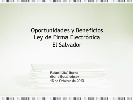 Oportunidades y Beneficios Ley de Firma Electrónica El Salvador
