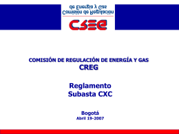 Reglamento Subasta CXC - Comisión de Regulación de Energía y