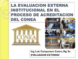 la evaluacion externa institucional en el proceso de acreditacion