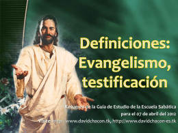 Lección 01: Definiciones: Evangelización y testificación